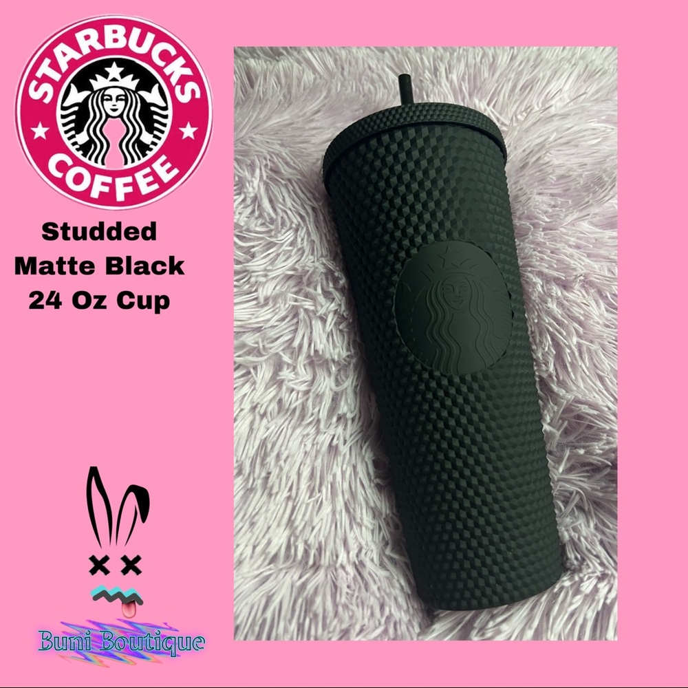 ❌SOLD ON MERCARI❌Starbucks Matte Black Studded 24oz Cup